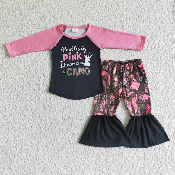 fall black and pink camo girls outfits