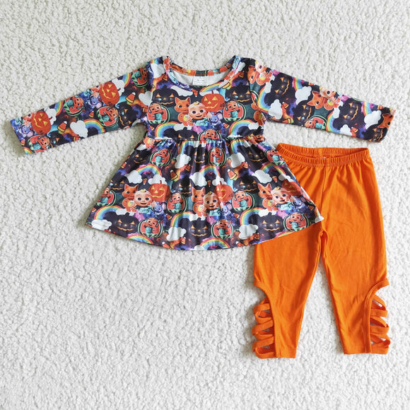 fall cartoon orange girl clothing