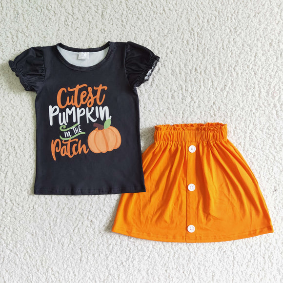 Halloween black and orange girl clothing