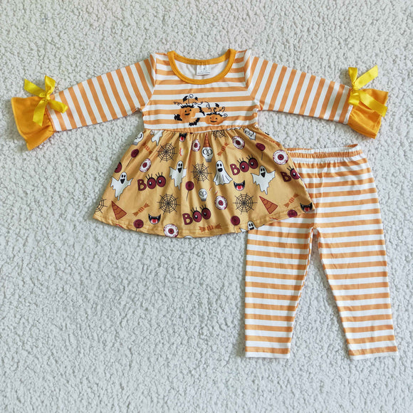 Halloween Orange stripe girl clothing