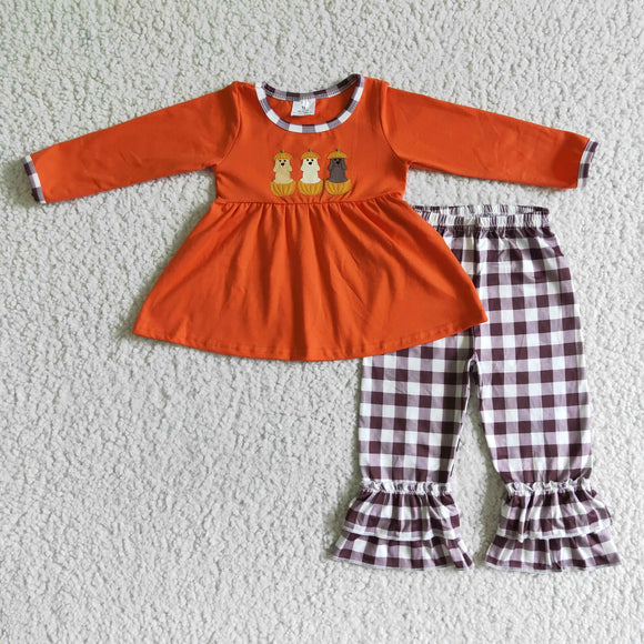 Halloween cartoon orange girl clothing