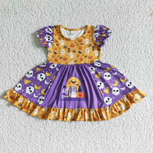 Halloween purple and orange girl dress