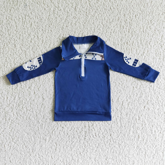 blue cow pullover