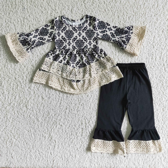 lace black fall girl clothing