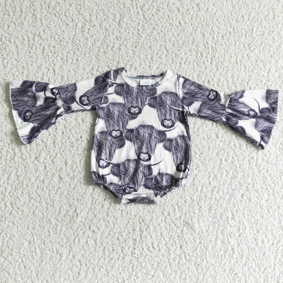 Fall grey cow bubble baby clothing