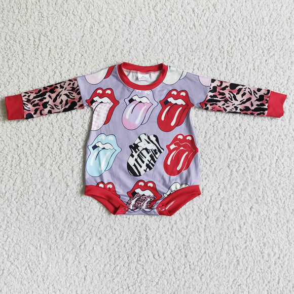 red tongue Long-sleeved romper