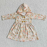 Halloween girl pumpkin button coat