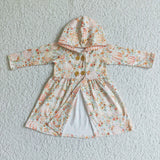 Halloween girl pumpkin button coat