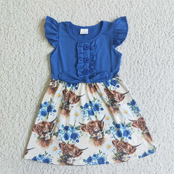 summer blue flower dress