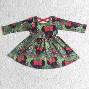 Christmas black cartoon girl dress