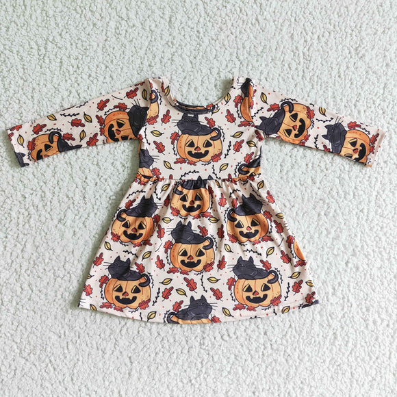 Halloween pumpkin girl dress