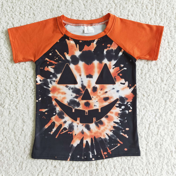 Halloween orange pumpkin boys t-shirts