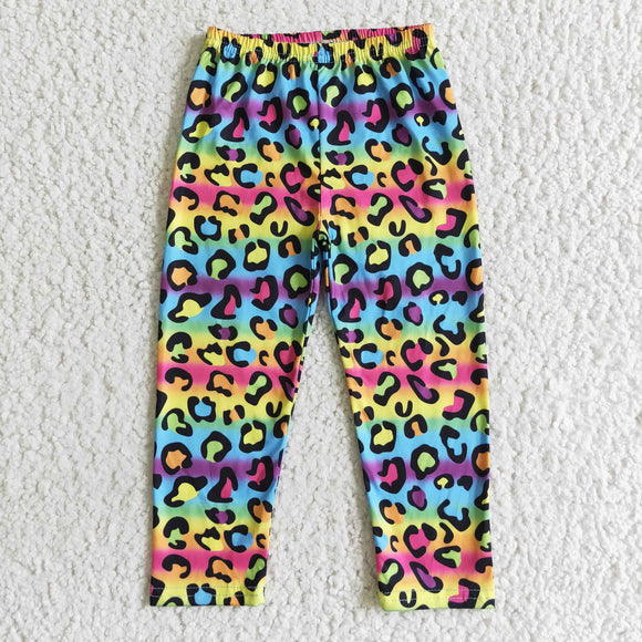 Colorful leopard print milk silk pants