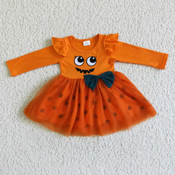 Halloween orange tulle girls dress