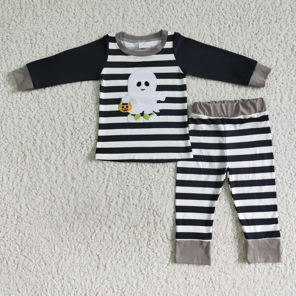 Halloween ghost boys stripe pajamas outfits