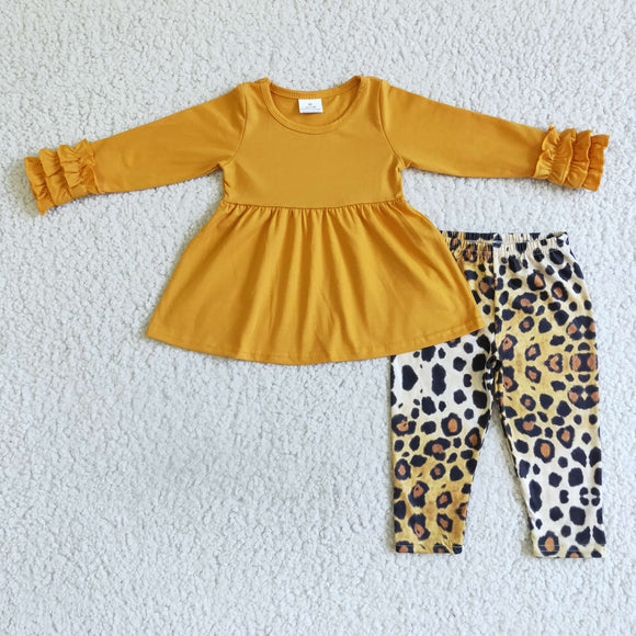 Fall yellow and leopard pants