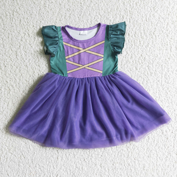 Halloween purple seersucker dress