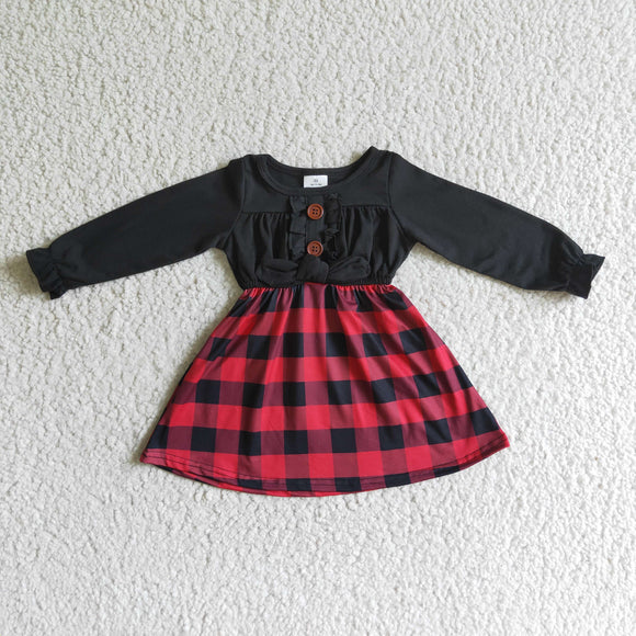 black and red plaid girl dresses