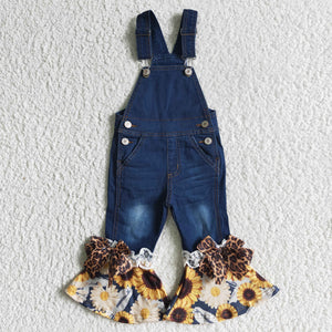 Sunflower girl's flared pants with straps