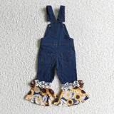 Sunflower girl's flared pants with straps