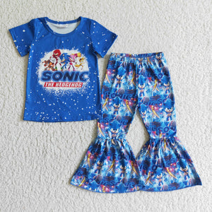 cartoon blue girls clothing