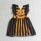 Halloween black and orange tulle dress