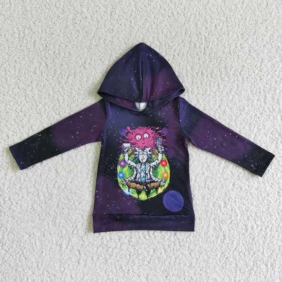 purple and green cartoon hoodie