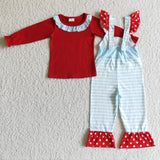 Christmas  cartoon blue and red girls clothing
