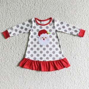 Christmas embroidery red print dress