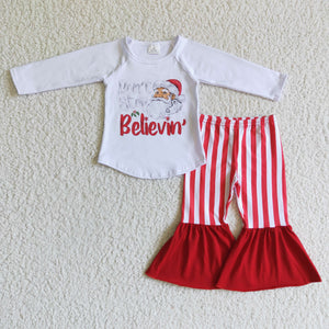 Christmas believin girls clothing long sleeve outfits