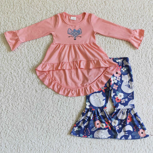 fall pink fox girl clothing