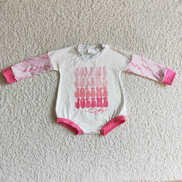 pink and white baby romper
