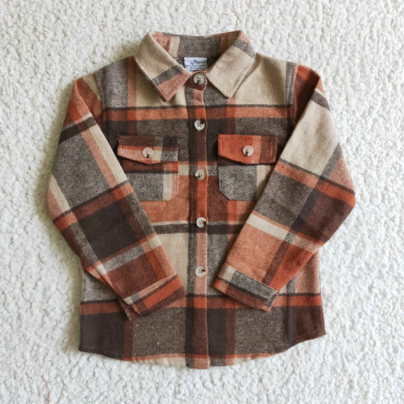 red and brown plaid boys T-shirts