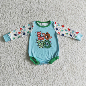 Christmas blue baby romper