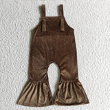 brown velvet jumpsuit for girls