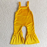 yellow velvet jumpsuit for girls