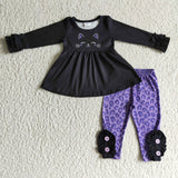 black and purple cat girls clothing