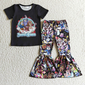 Halloween black cartoon girls clothing