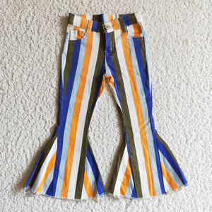 Multicolor stripes girls jeans