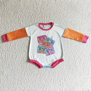 pink and yellow baby romper