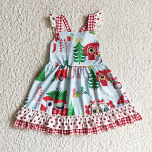 Christmas cartoon green tree dresses