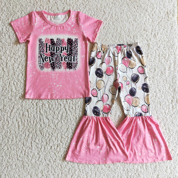 5.5 pink Happy new year girls clothing