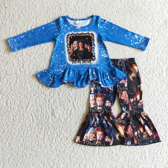 Halloween blue witch girls clothing