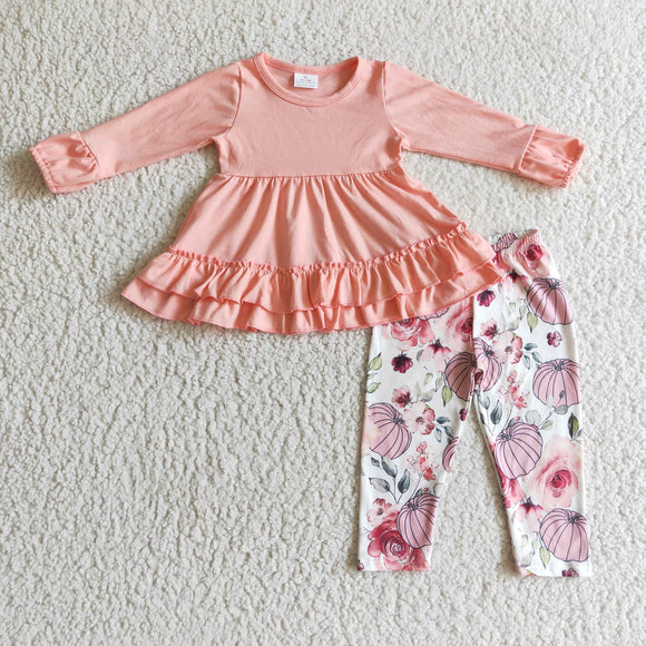 pink Pumpkin white ruffle girls clothing