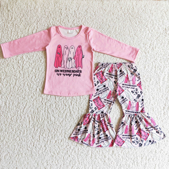 Halloween pink ghost girls clothing