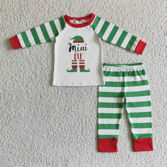 Christmas Green Stripes kids outfits