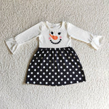 Snowman black dot girls dress