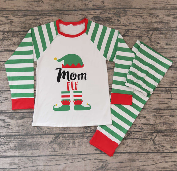 Christmas Green Stripes adult mom outfits