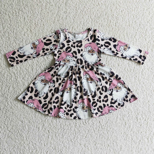 Christmas leopard girls dresses