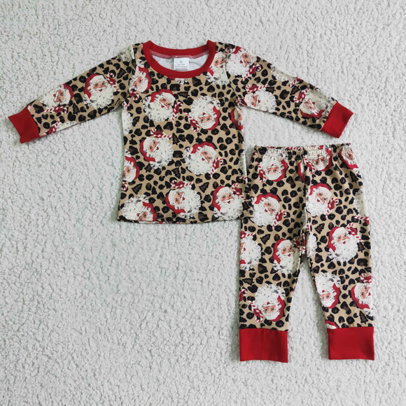 Christmas leopard boys pajamas clothing